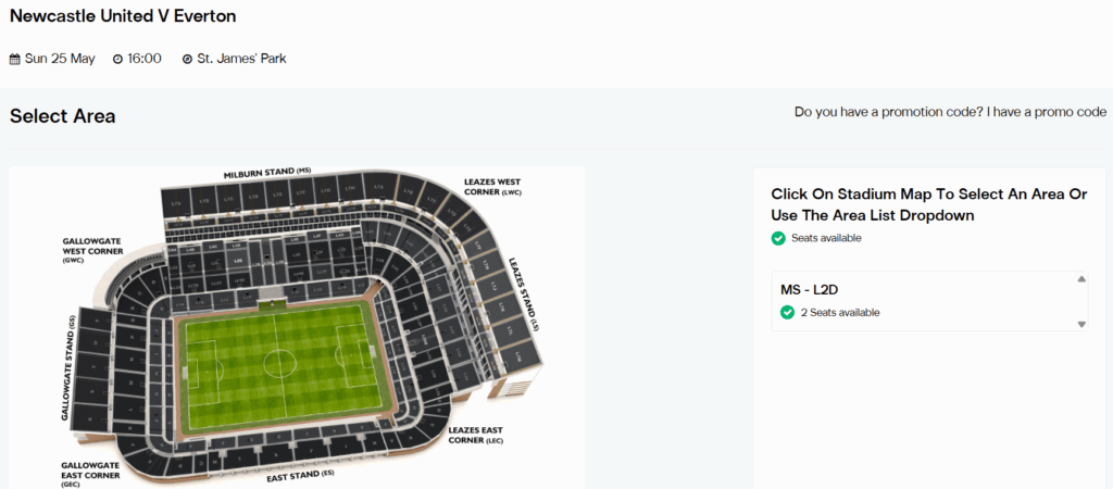 Ghost Seats Newcastle v Everton