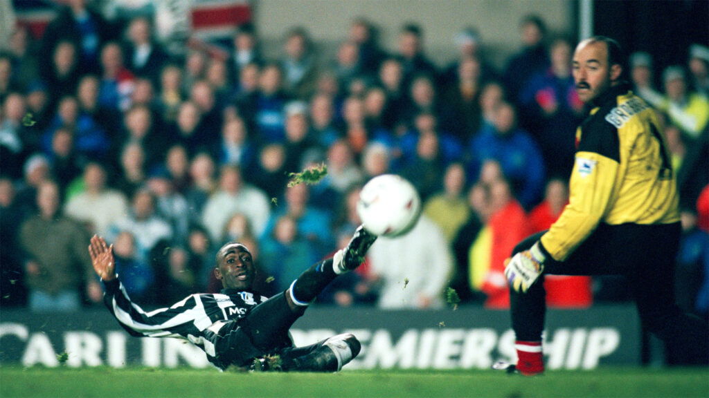 Andy Cole Newcastle Bruce Grobbelaar Liverpool