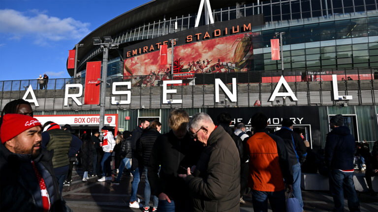 Arsenal Fans Outside Emirates Stadium