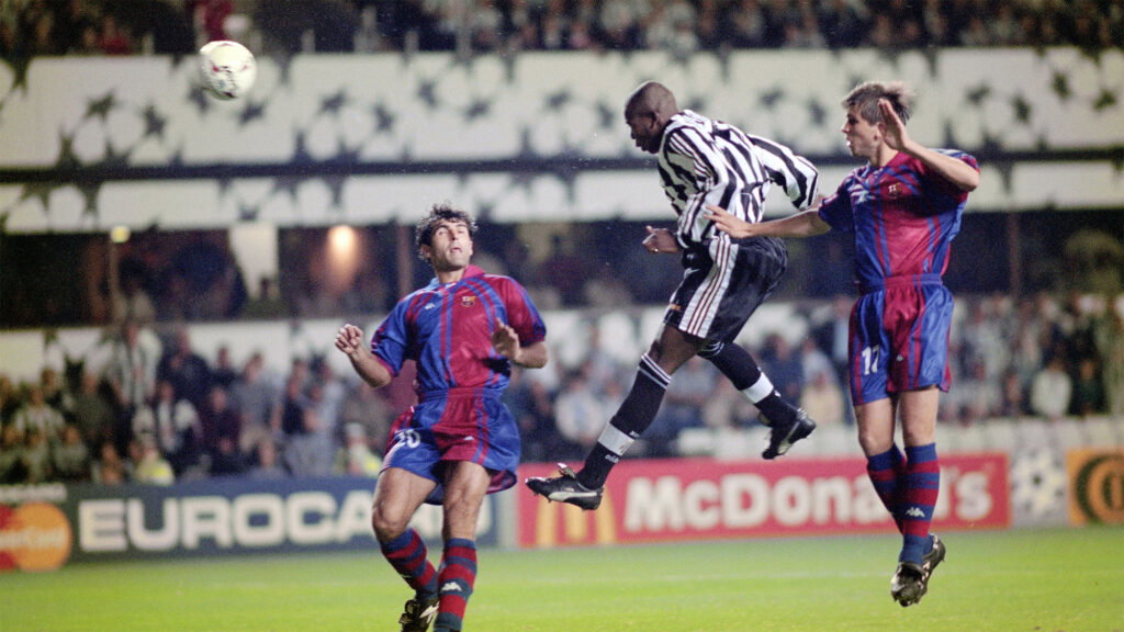 Tino Asprilla Header Goal Newcastle Barcelona