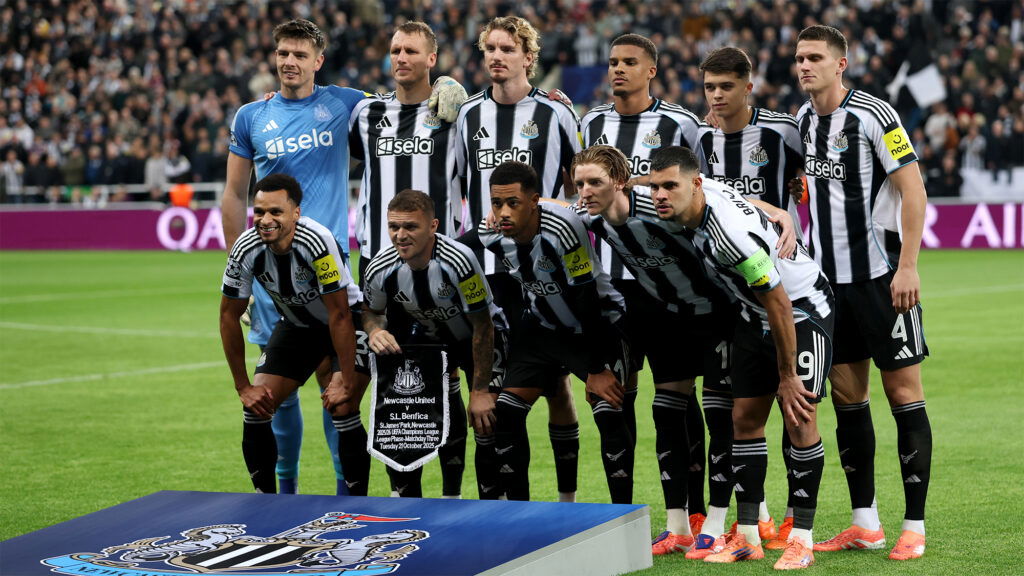 Newcastle United Team Photo Benfica Champions League