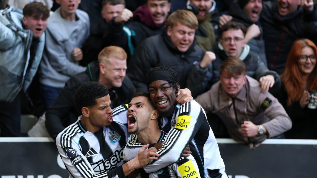 Bruno Guimaraes Goal Celebration Elanga Osula Newcastle Fans