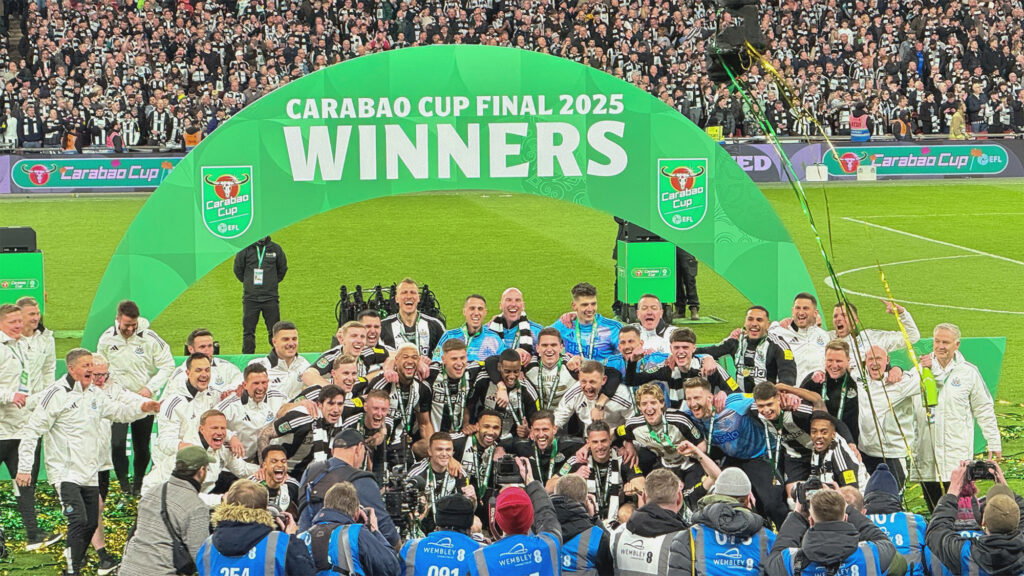 Celebraciones del trofeo de ganadores de la Copa Newcastle Carabao