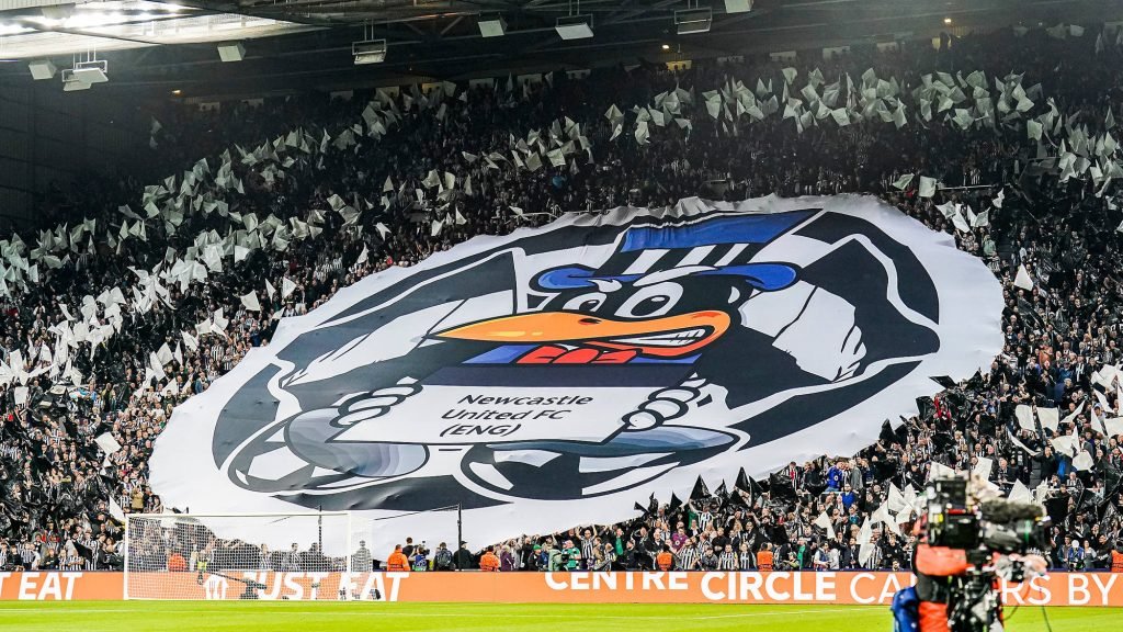 Newcastle United Champions League Flag Display