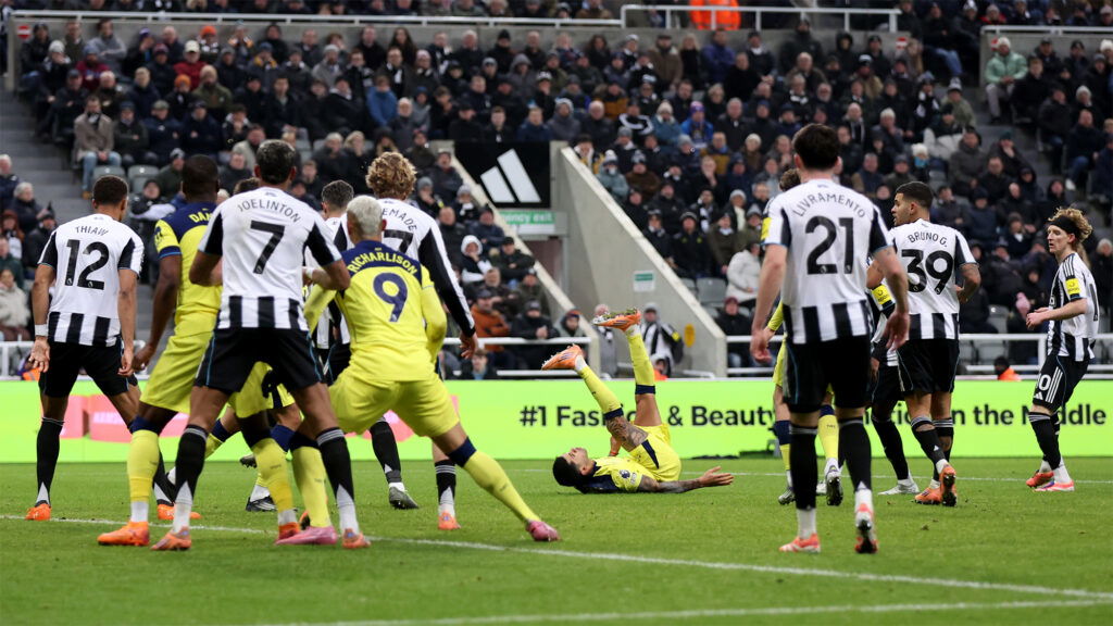 Cristian Romero Overhead Kick Goal Spurs Newcastle