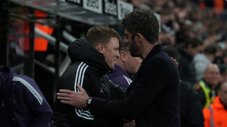 Eddie Howe and Michael Carrick St James' Park