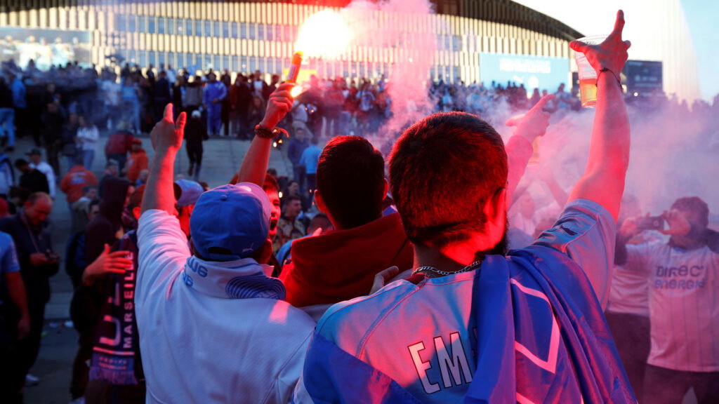 Fans Outside Orange Velodrome Marseille
