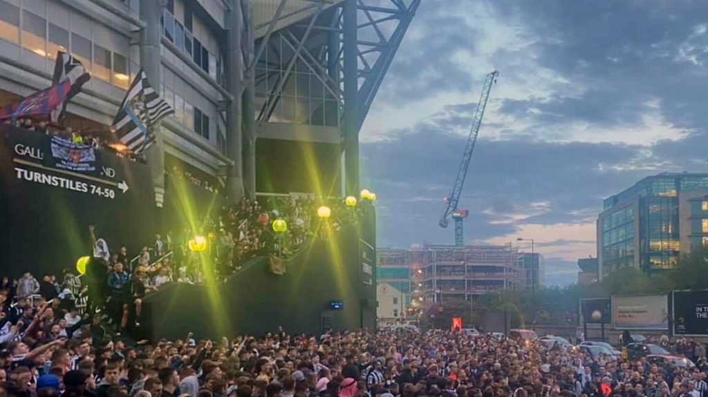 Newcastle Fans Outside St James Park