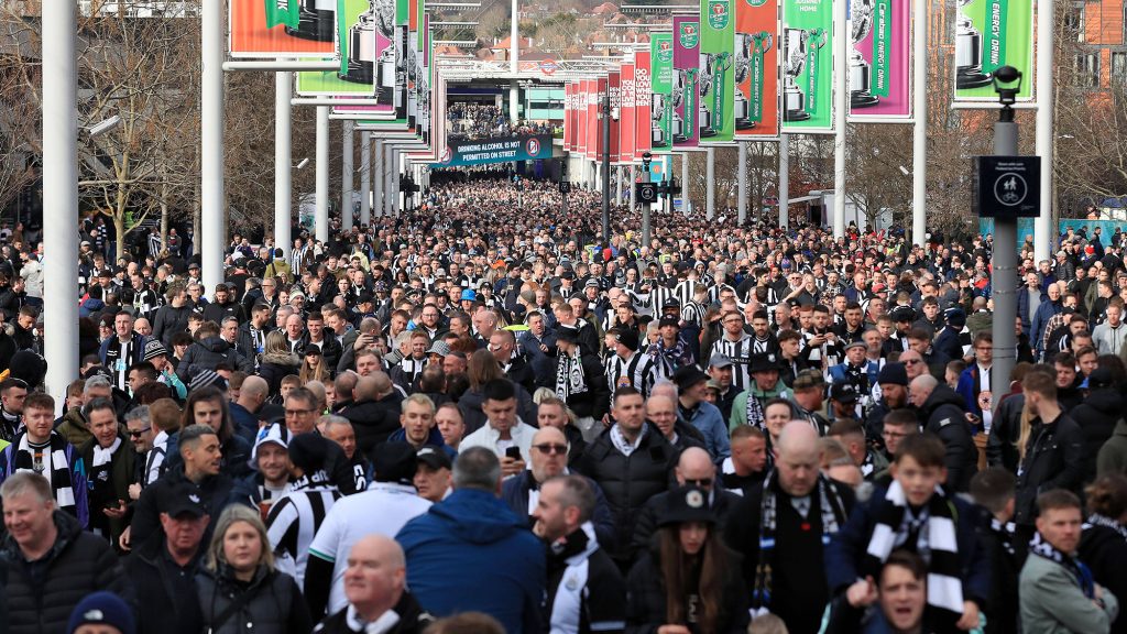 Newcastle Fans Wembley Way Carabao Cup Final 2023