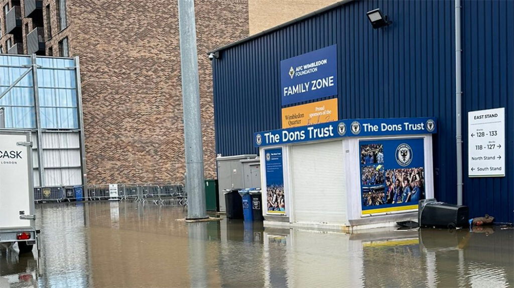 Flooding Outside Plough Lane Wimbledon