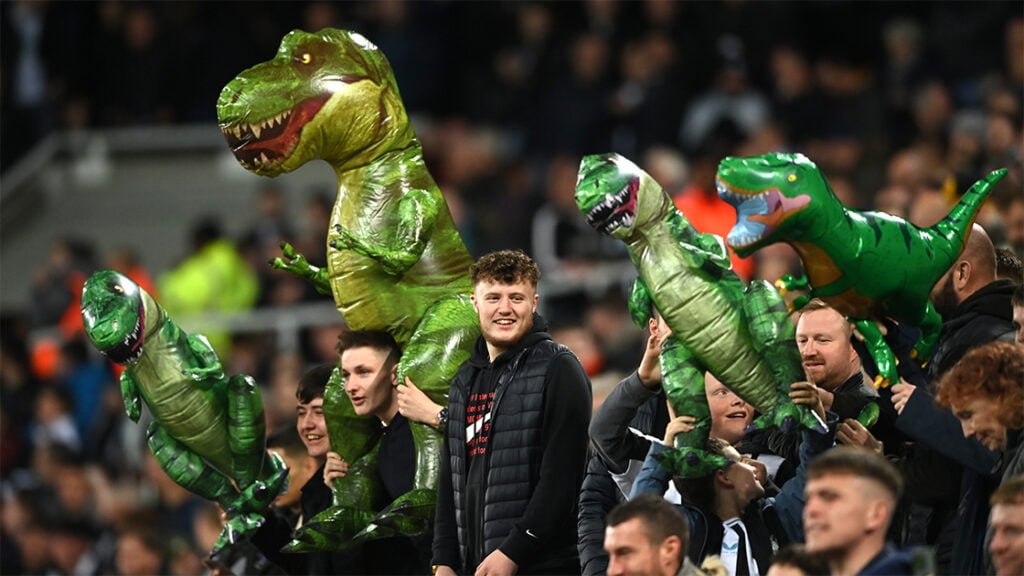 Inflatable T-Rex Newcastle Fans