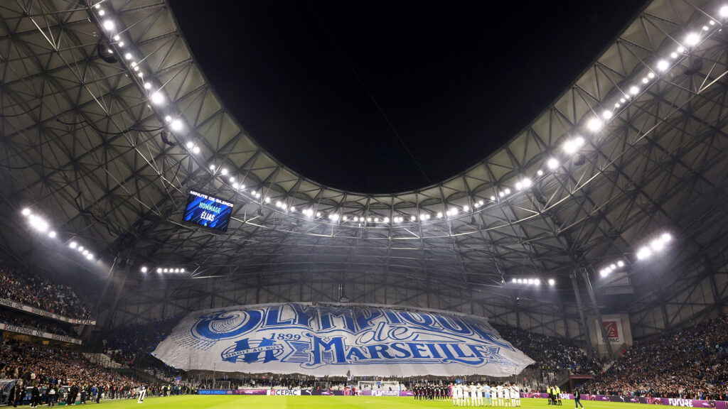 Inside Orange Velodrome Marseille Surfer Flag