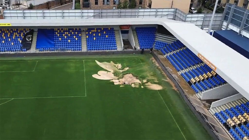 Pitch Damage Plough Lane Wimbledon