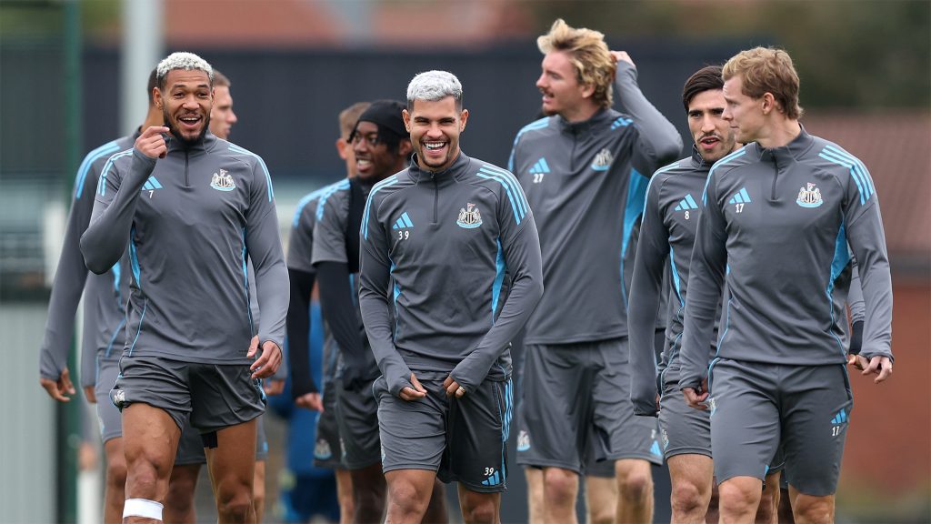 Entrenamiento de jugadores de Newcastle United