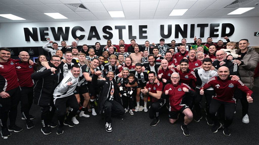 Newcastle United Team Dressing Room Celebration