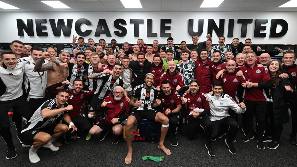 Newcastle United Team Dressing Room Celebration