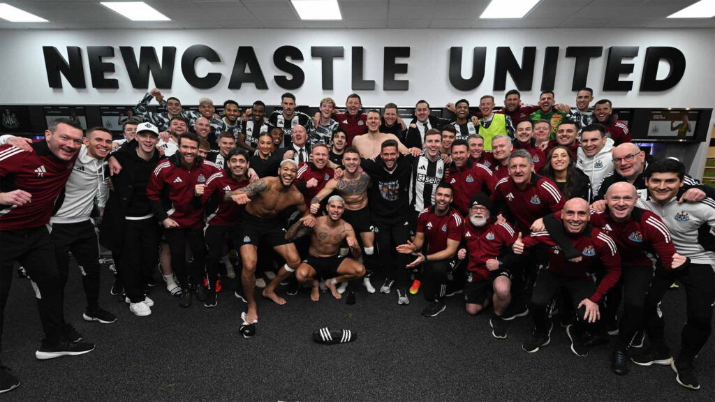 Newcastle United Team Dressing Room Celebration