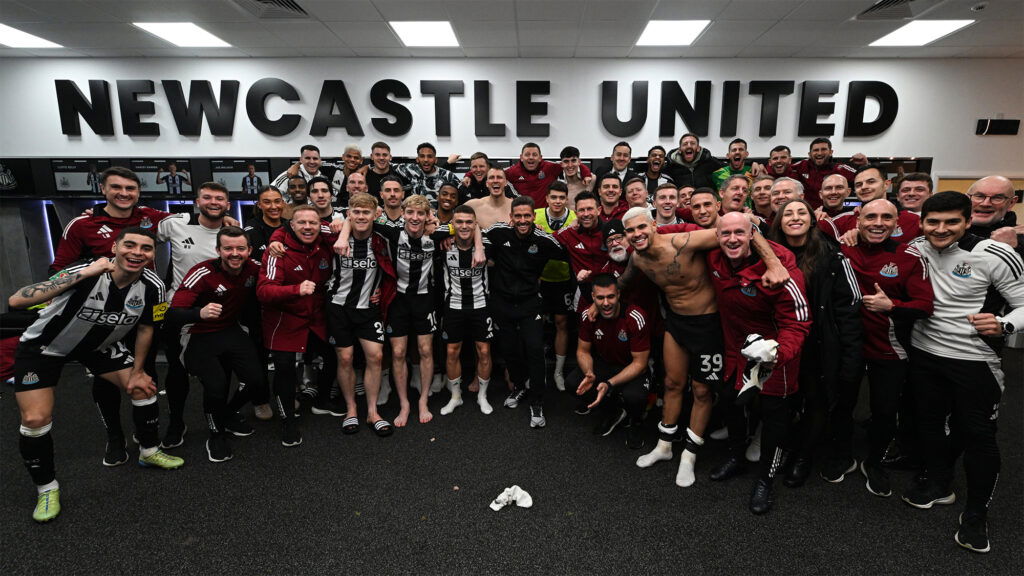 Newcastle United Team Dressing Room Celebration