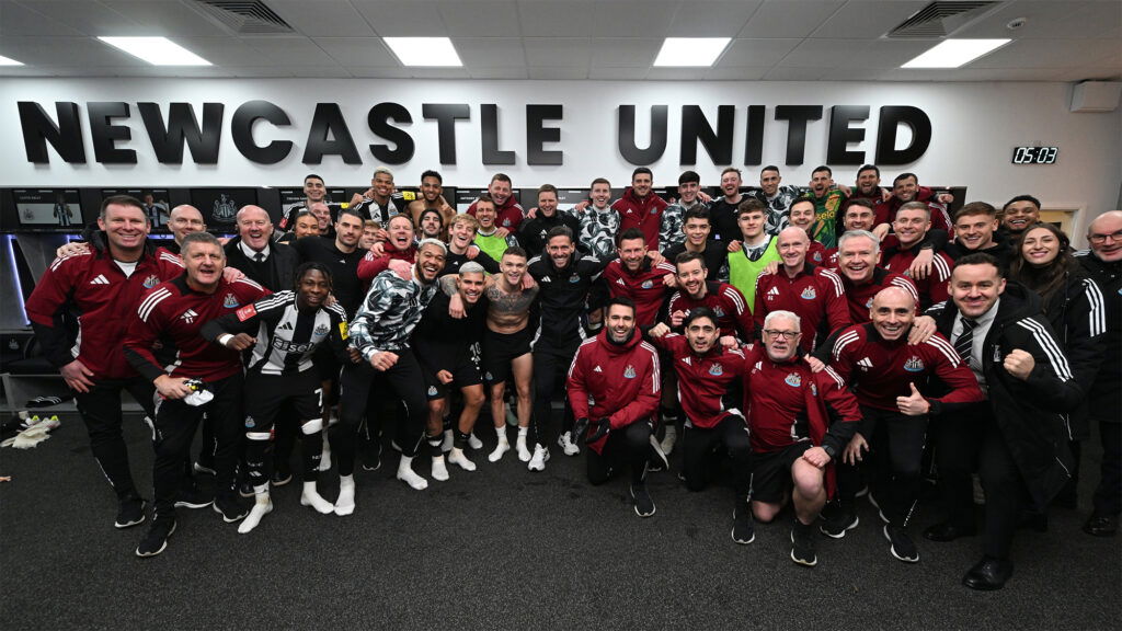 Newcastle United Team Dressing Room Celebration