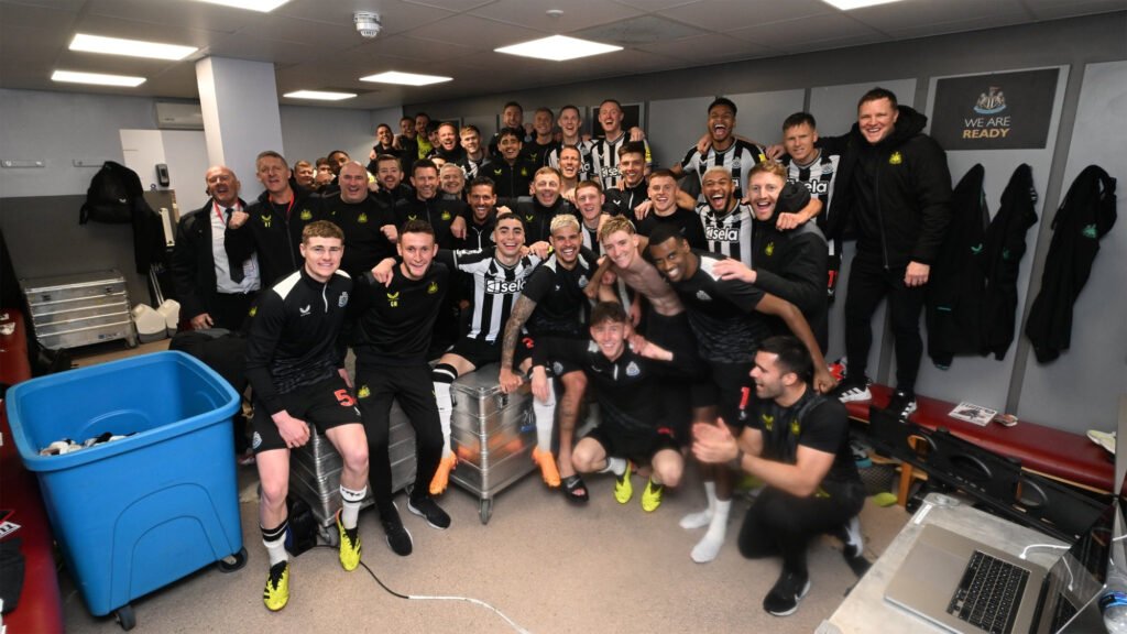 Newcastle United Team Dressing Room Celebration