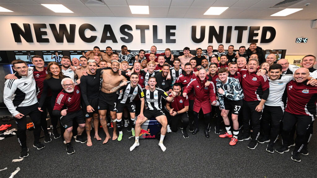 Newcastle United Team Dressing Room Celebration