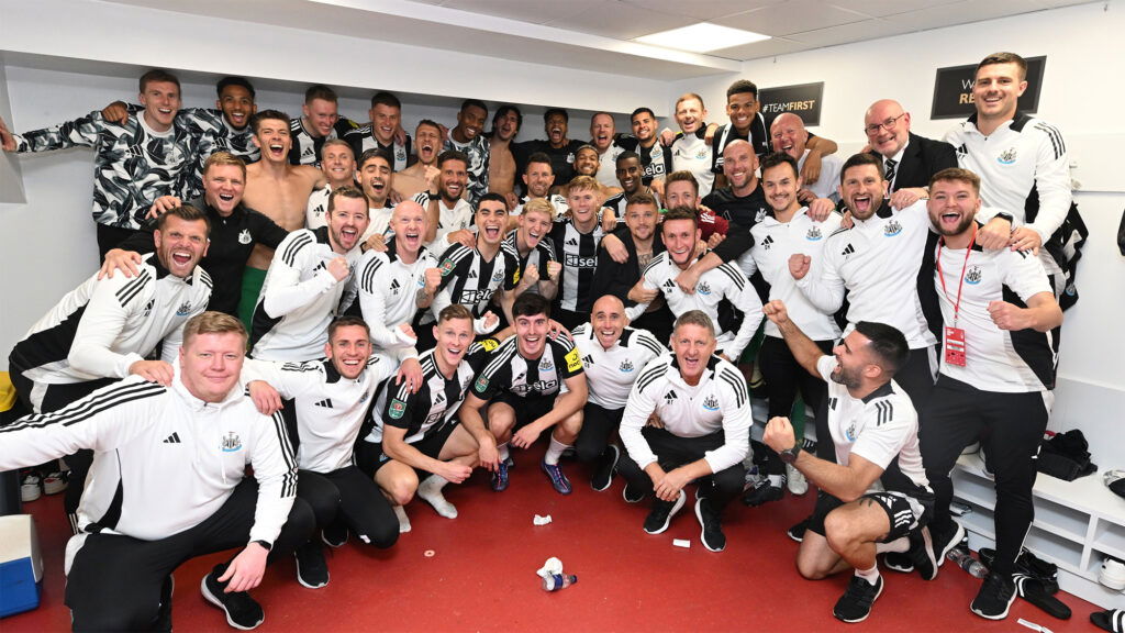 Newcastle United Team Dressing Room Celebration