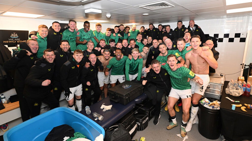 Newcastle United Team Dressing Room Celebration