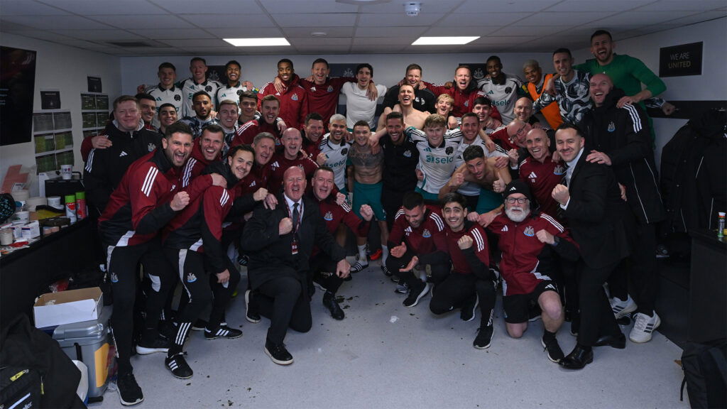 Newcastle United Team Dressing Room Celebration