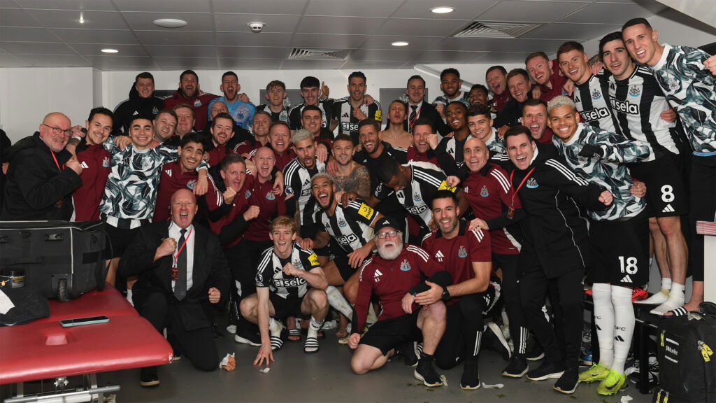 Newcastle United Team Dressing Room Celebration