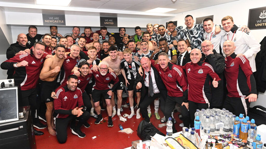 Newcastle United Team Dressing Room Celebration