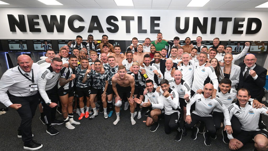 Newcastle United Team Dressing Room Celebration