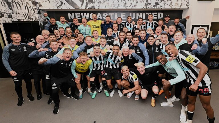 Newcastle United Team Dressing Room Celebration