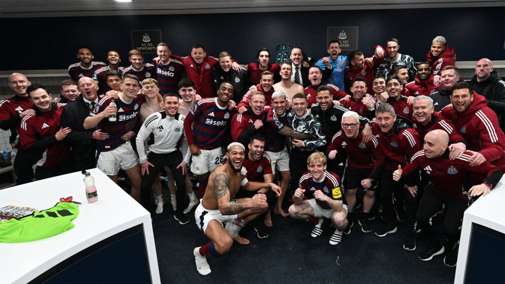 Newcastle United Team Dressing Room Celebration