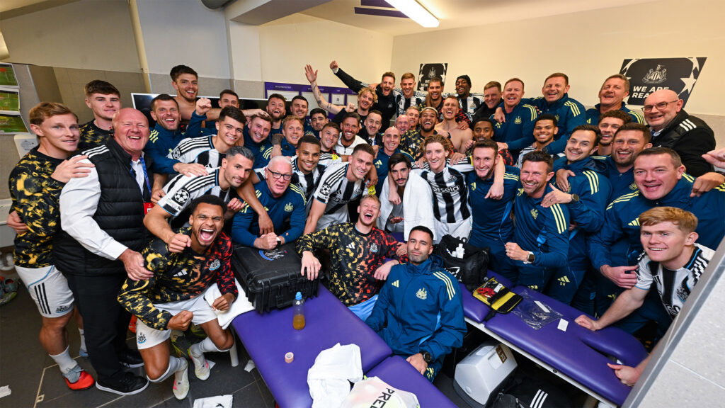 Newcastle United Team Dressing Room Celebration