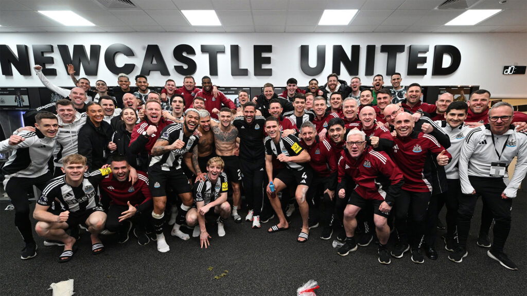 Newcastle United Team Dressing Room Celebration