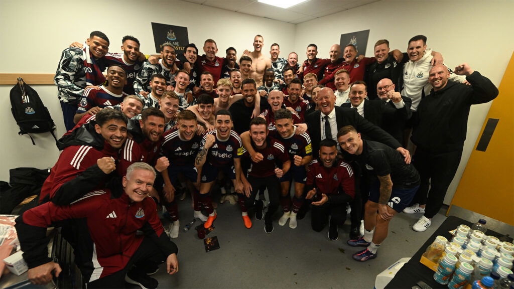 Newcastle United Team Dressing Room Celebration