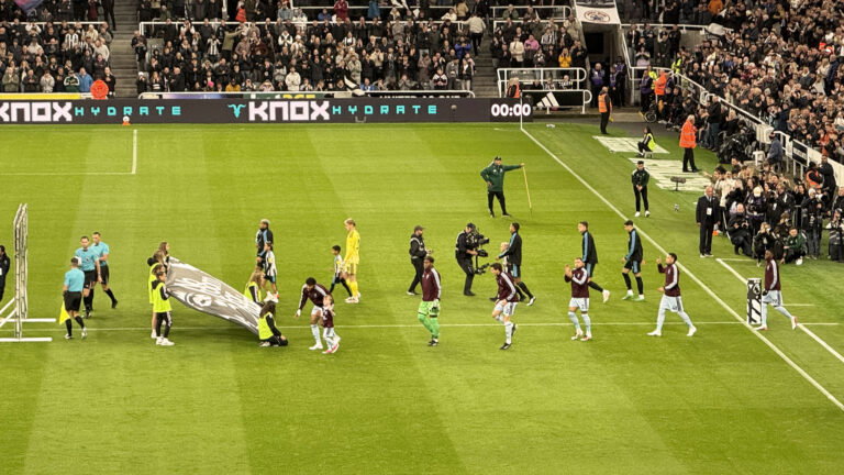Teams Walking Out Newcastle United v Aston Villa St James' Park Premier League