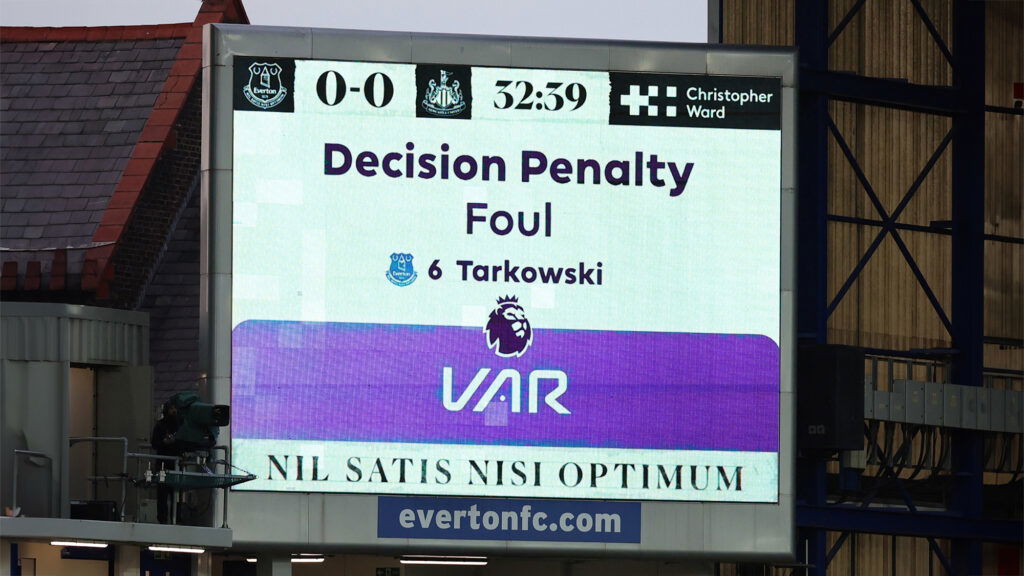 VAR Screen Everton Penalty