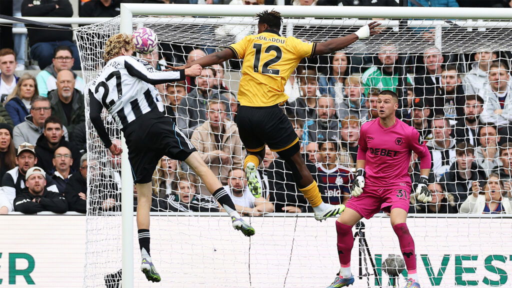 Nick Woltemade Header Goal Newcastle United Wolves