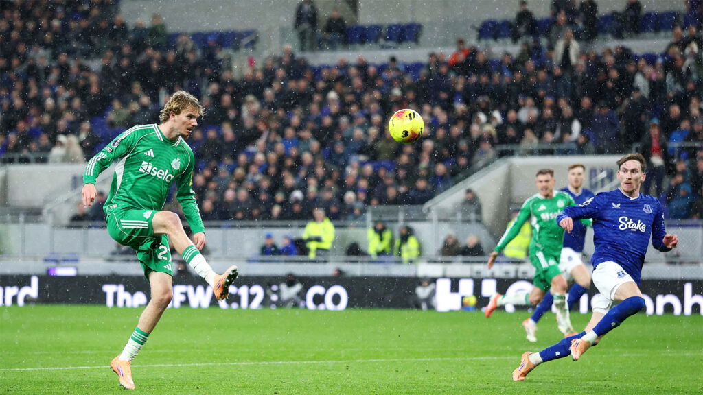 Nick Woltemade Newcastle Shooting Goal Everton